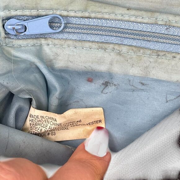 VTG 90s Y2K Mudd Black Messenger Bag Crossbody Canvas Pockets School Goth Defect - Picture 11 of 14